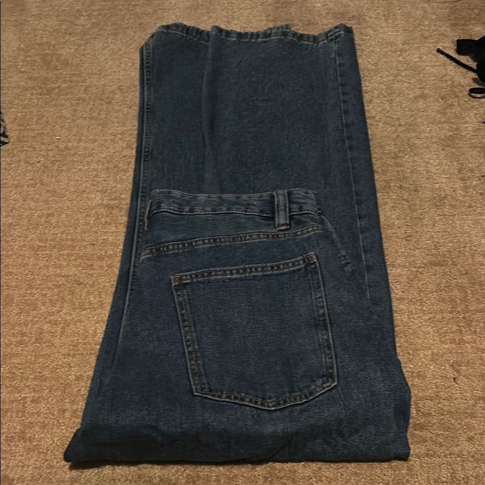 BRAND NEW DARK WASH BAGGY BLUE JEANS